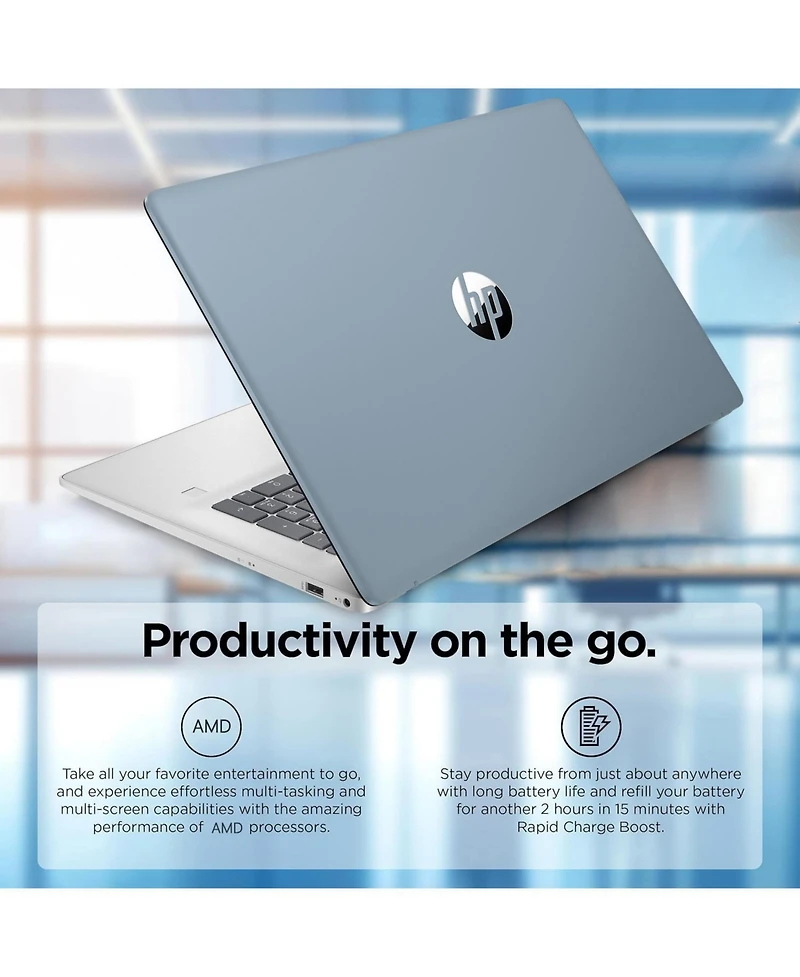 Hp Essential 17.3" Entry Traditional Laptop Amd Ryzen 5 7430U 32GB Ram Amd Radeon Graphics 1TB Ssd Storage Windows 11 Pro Hd+ 60Hz
