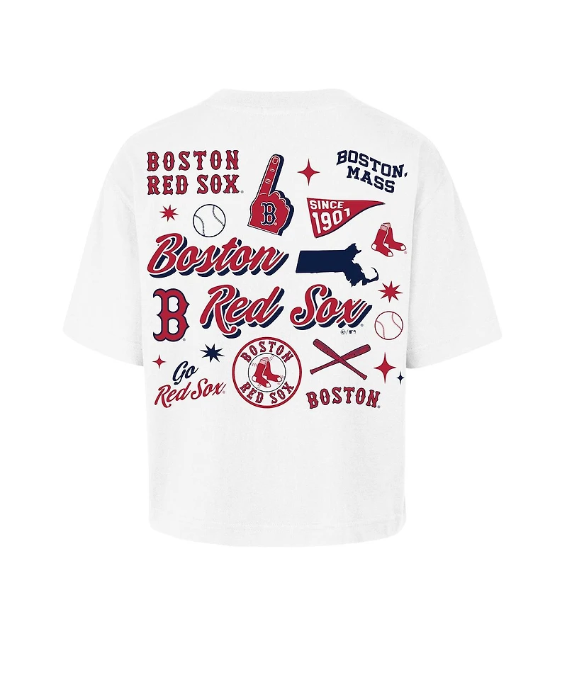 47 Brand Women's White Boston Red Sox Collage Script Reed City T-Shirt