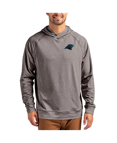 Cutter & Buck Men's Heather Gray Carolina Panthers Adapt Knit Raglan Pullover Hoodie