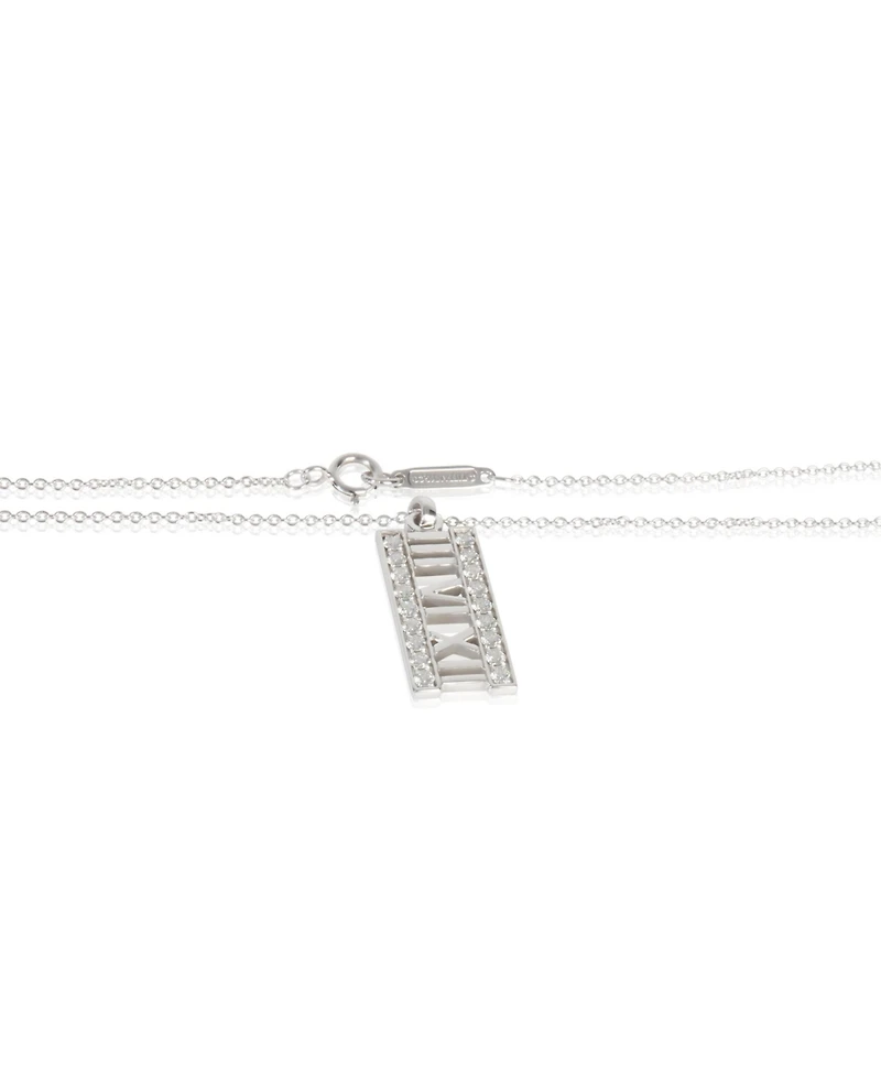 Pre-Owned Tiffany & Co White Gold Diamond Atlas Bar Pendant