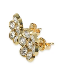 Pre-Owned Bvlgari Yellow Gold Diamond Vintage Flower Cluster Earrings