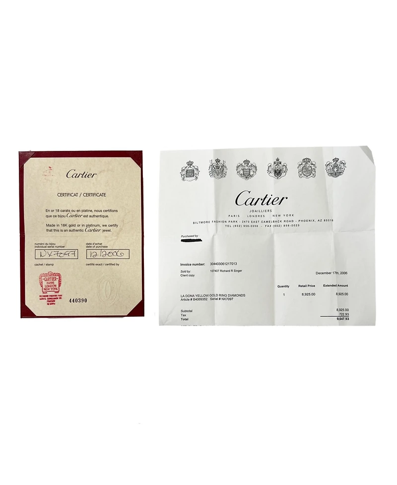 Pre-Owned Cartier Yellow Gold Diamond La Dona Ring