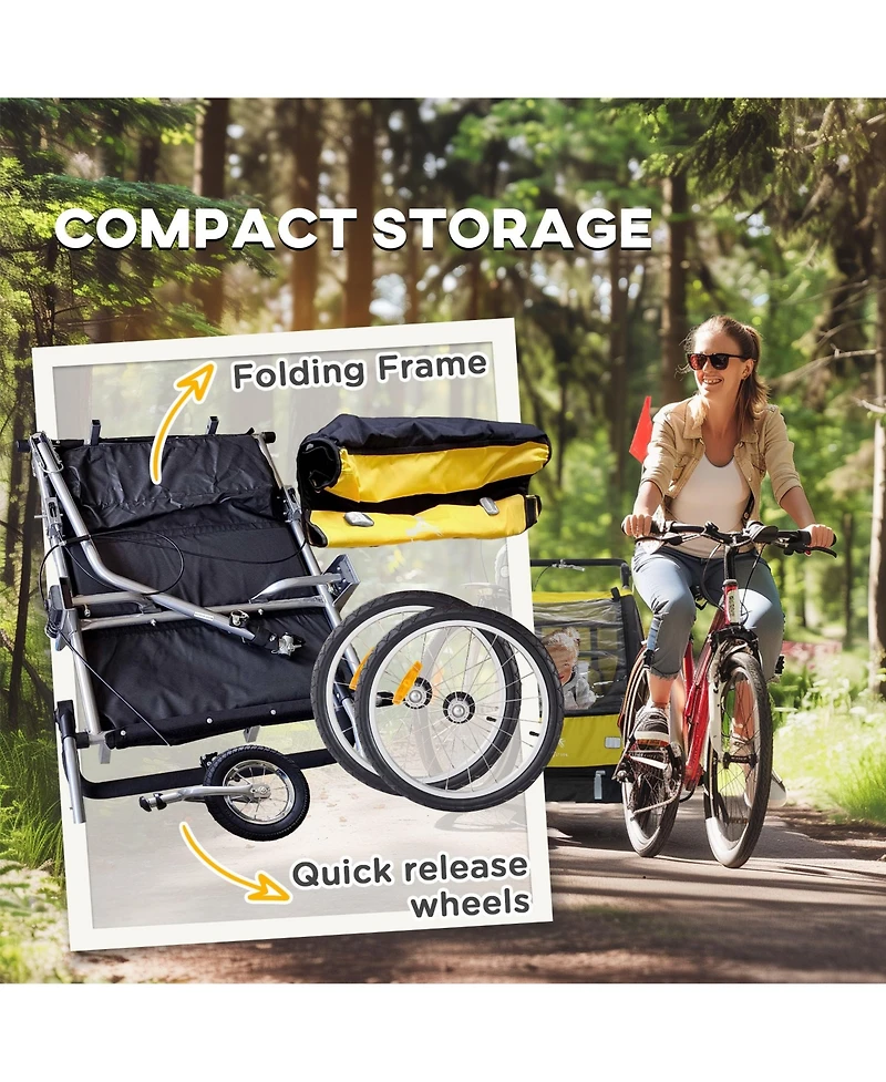 Aosom Elite Child/ Pet Three-Wheel Bicycle Cargo Trailer Blue