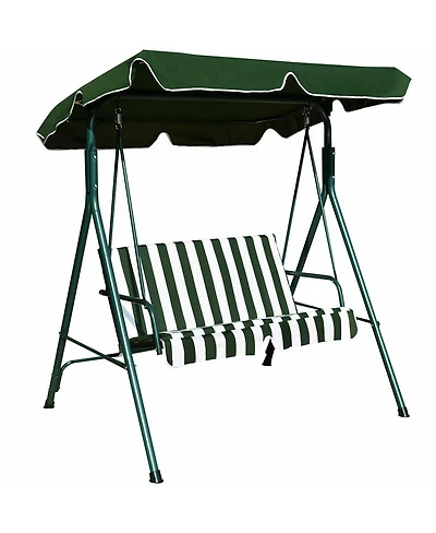 Mecale 2-Person Outdoor Canopy Swing, Weather-Resistant for Porch & Backyard