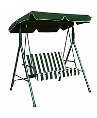 Mecale 2-Person Outdoor Canopy Swing, Weather-Resistant for Porch & Backyard