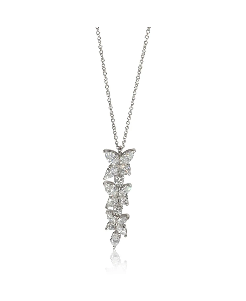 Pre-Owned Tiffany & Co Platinum Diamond Victoria Mixed Cluster Drop Pendant