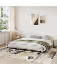 gaomon Simple Upholstered Panel Bed Frame, Modern Bed Base with Comfortable Headboard