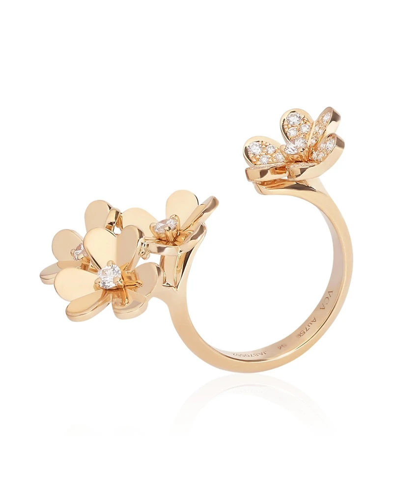 Pre-Owned Van Cleef & Arpels Frivole Between The Finger Ring in 18k Yellow Gold 0.37 Ctw