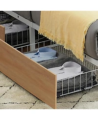 gaomon Full Metal Bed Frame With Headboard and Footboard 4 Storage Drawers No Box Spring Space Saving