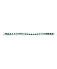 Bling Jewelry Fancy Emerald Green Cz Cubic Zirconia Wave S-Link Swirl Tennis Bracelet 7 Inch Silver Plated