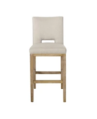 Streamdale Furniture Modern Bar Stool with Rubberwood Legs & L-Backrest Set of 2