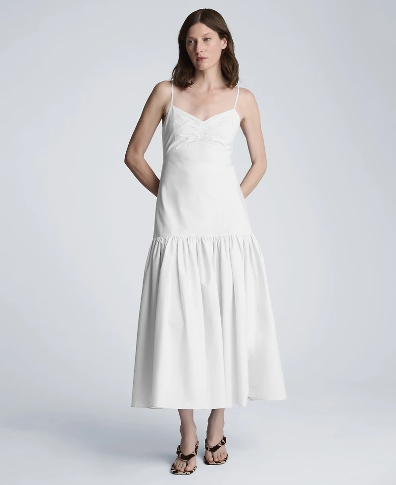 Kenneth Cole Women's Sweetheart Neck Bubble Flounce Midi Dress