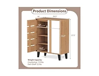 Slickblue 4-Tier Farmhouse Shoe Cabinet with Louvered Doors