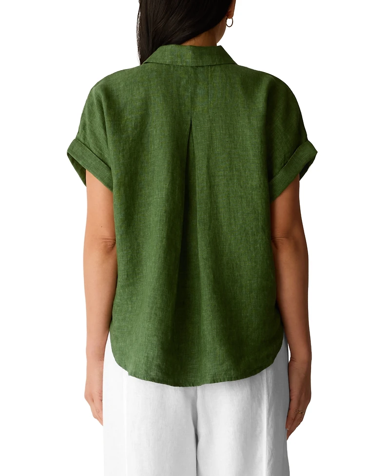 Eileen Fisher Women's Notch Collar Top