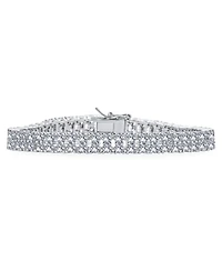 Bling Jewelry Classic Cocktail Stacked Multi Two Row Cz Cubic Zirconia Tennis Bracelet 7 Inch Silver Plated