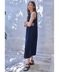 Ocean+Main Women's Sleeveless Gauze Midi Dress with Pockets
