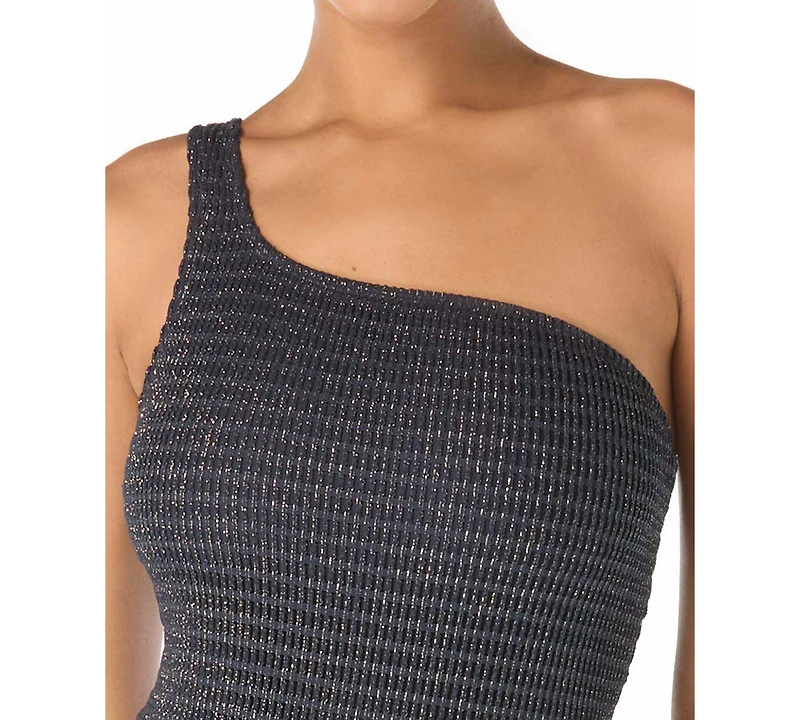 Michael Kors Women's Crochet One-Shoulder One-Piece Swimsuit