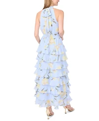 1.state Women's Collared Neck Tiered Maxi Dress