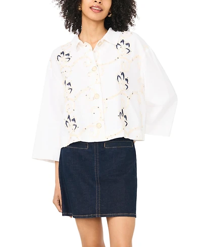 Vince Camuto Women's 3/4-Length-Sleeve Button-Up Shirt