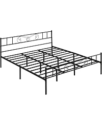 gaomon King Metal Platform Bed Frame With Headboard and Footboard Storage No Box Spring Mattress Support Simple Assembly