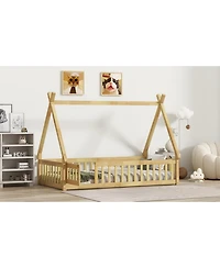 Streamdale Furniture Wood Full Size Loft Bed with Built-in Wardrobe, Desk, Storage Shelves and Drawers