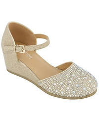 Kenneth Cole Reaction Girls' 1-13 Crystal-Embellished Ankle-Strap Wedge Shoes