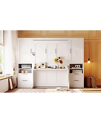 Streamdale Furniture Murphy Bed with Closet, Drawers, and Shelves