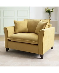 Streamdale Furniture Chenille Oversized Armchair, Comfy Chair and a Half Single Sofa with Pillow