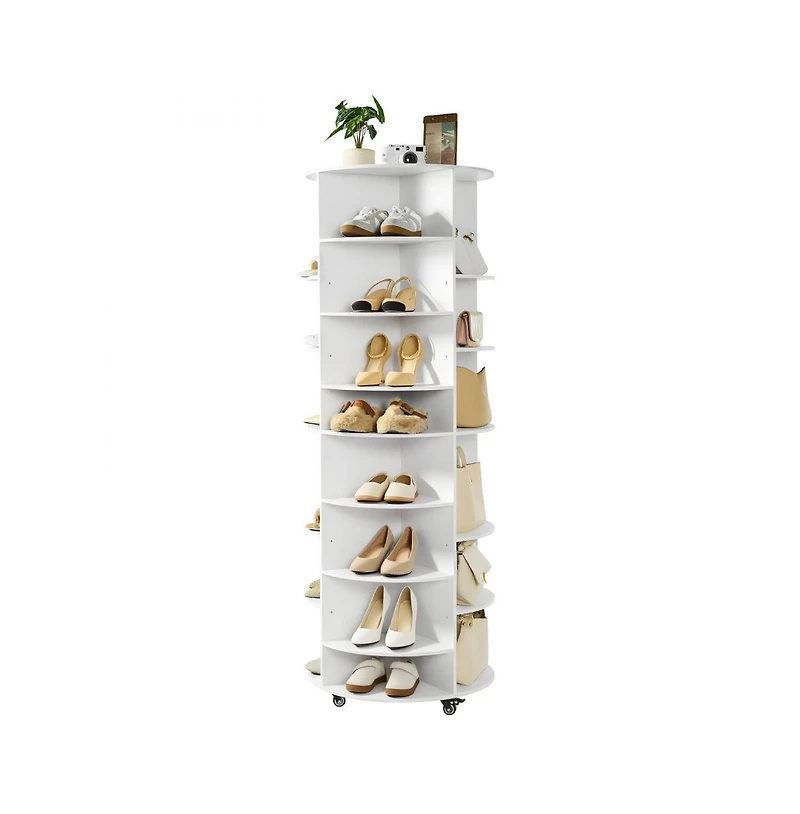 Slickblue 7-Tier Rotating Shoe Rack with Adjustable Shelves