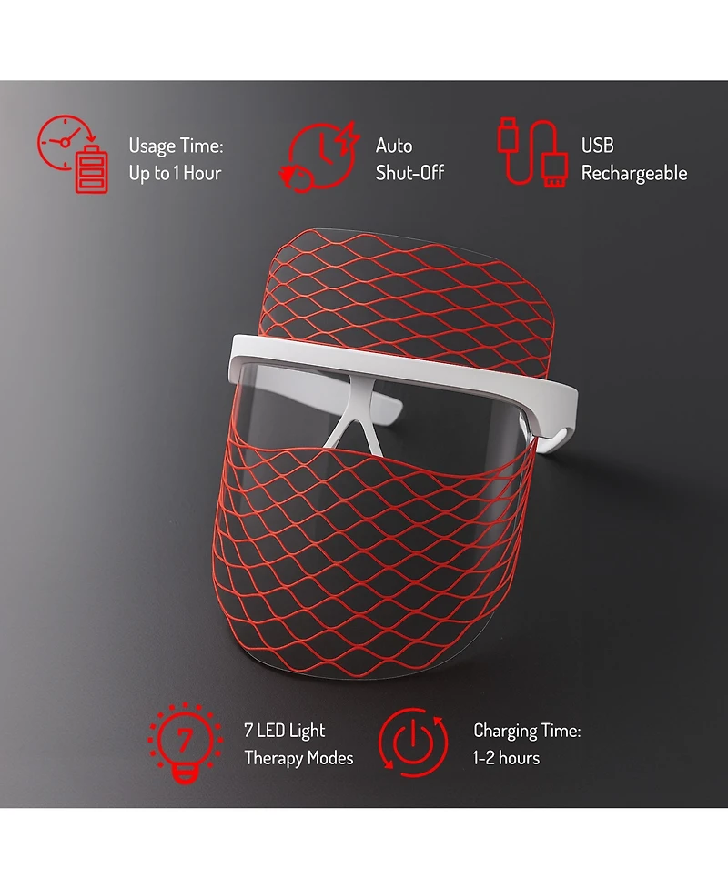 Pursonic 7-in-1 Led Light Therapy Face Mask, Sculpting Wand, and Neckplate