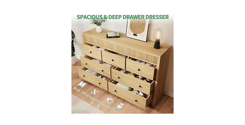 gaomon 7 Drawer Dresser for Bedroom, 54" Wide Wooden Chest of Drawers