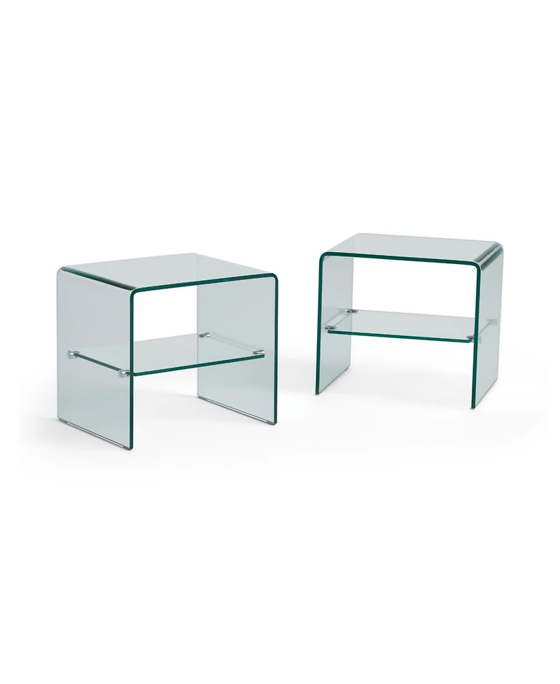 Streamdale Furniture Tempered Glass & Aluminum End Table - Living Room Accent