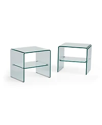 Streamdale Furniture Tempered Glass & Aluminum End Table - Living Room Accent