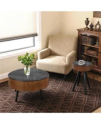 Streamdale Furniture 15.7" Round Side Table - Modern Accent Nightstand for Compact Spaces