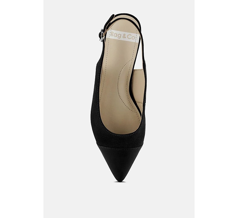 Uwaha Genuine Leather & Real Suede Slingback Flats