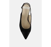 Uwaha Genuine Leather & Real Suede Slingback Flats