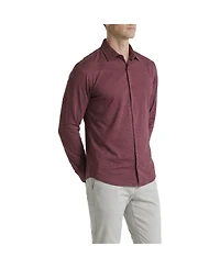 Level 7 Men's Office-Leisure Collection Melange Seamless Long Sleeve Shirt