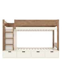 Streamdale Furniture Twin over Twin/Twin Xl over Full Bunk Bed with Storage & Wardrobe