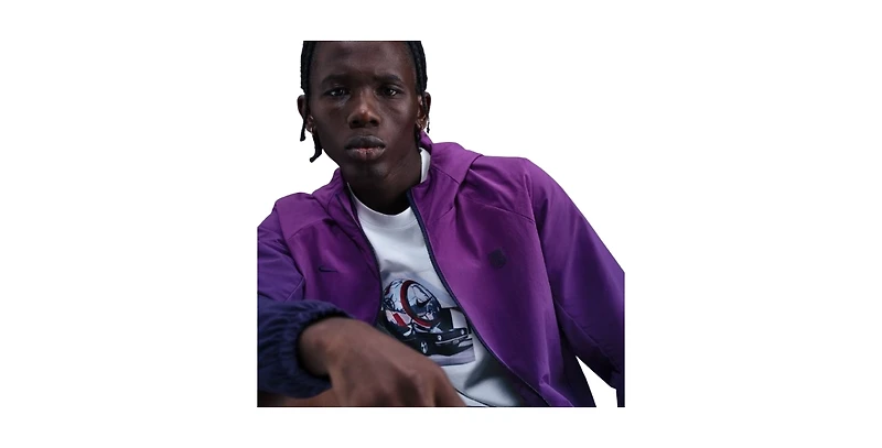 Nike Men's Purple Barcelona Awf Woven Full-Zip Jacket