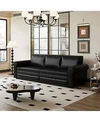 Streamdale Furniture Chesterfield Pull Out Sofa Bed, Faux Leather Convertible Sleeper