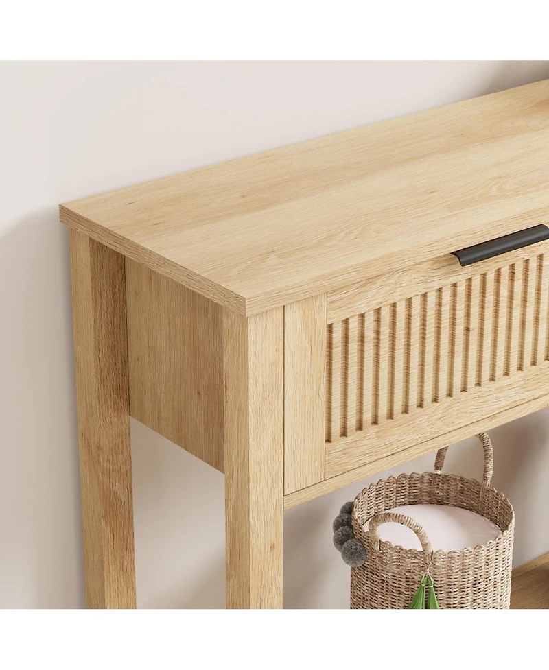 gaomon 43" Farmhouse Wooden Console Table with 2 Drawers