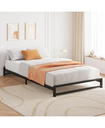 gaomon Twin Metal Platform Bed Frame Steel Slats 6 Inch Tall Mattress Foundation Easy Assembly No Box Spring