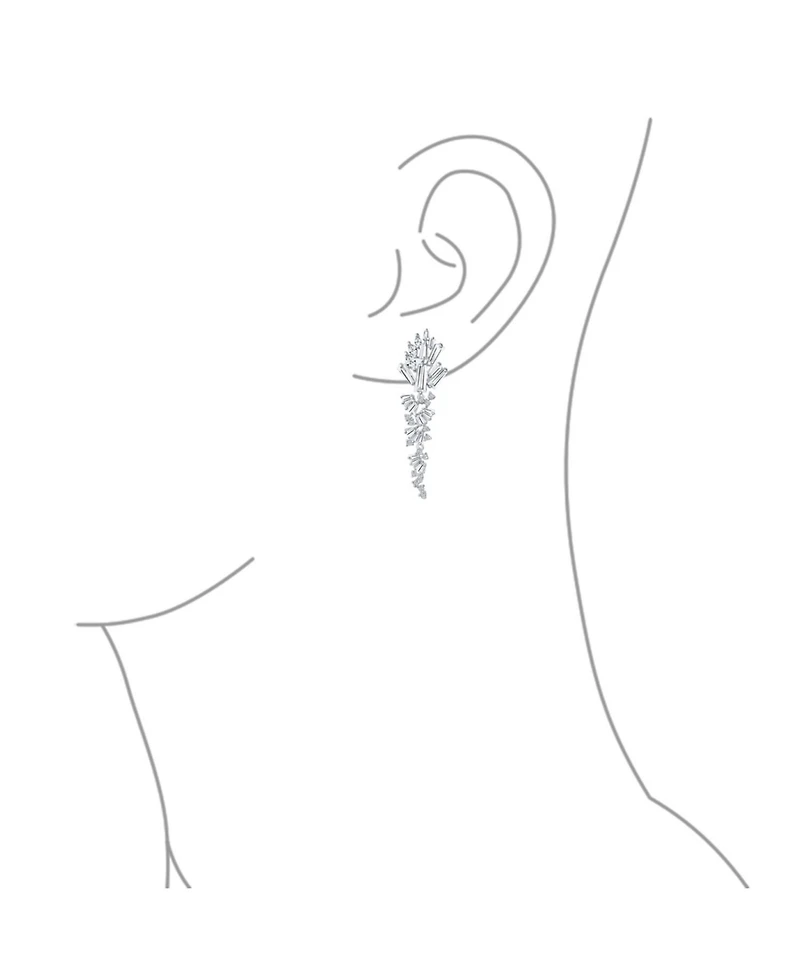 Bling Jewelry Long Cocktail Cubic Zirconia Cz Marquise Waterfall Dangle Chandlier Earrings