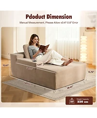 Xizzi Chaise Lounge Chair, Oversized Corduroy Upholstered Boneless Sofa Bed, Deep Seat Sleeper Cloud Couch for Living Room, No Assembly Required