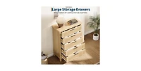 gaomon Fluted Dresser for Bedroom with 5 Drawers, 42.9 in Tall Chest of Large Drawers with Large Clothes Storage Cabinet