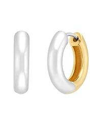 Macy's Reversible Hoop Earrings in 14k Yellow Gold-Plated Sterling Silver