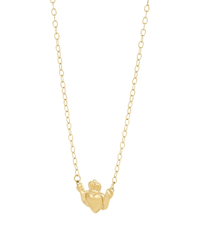 Macy's Claddagh Pendant Necklace in 10k Yellow Gold