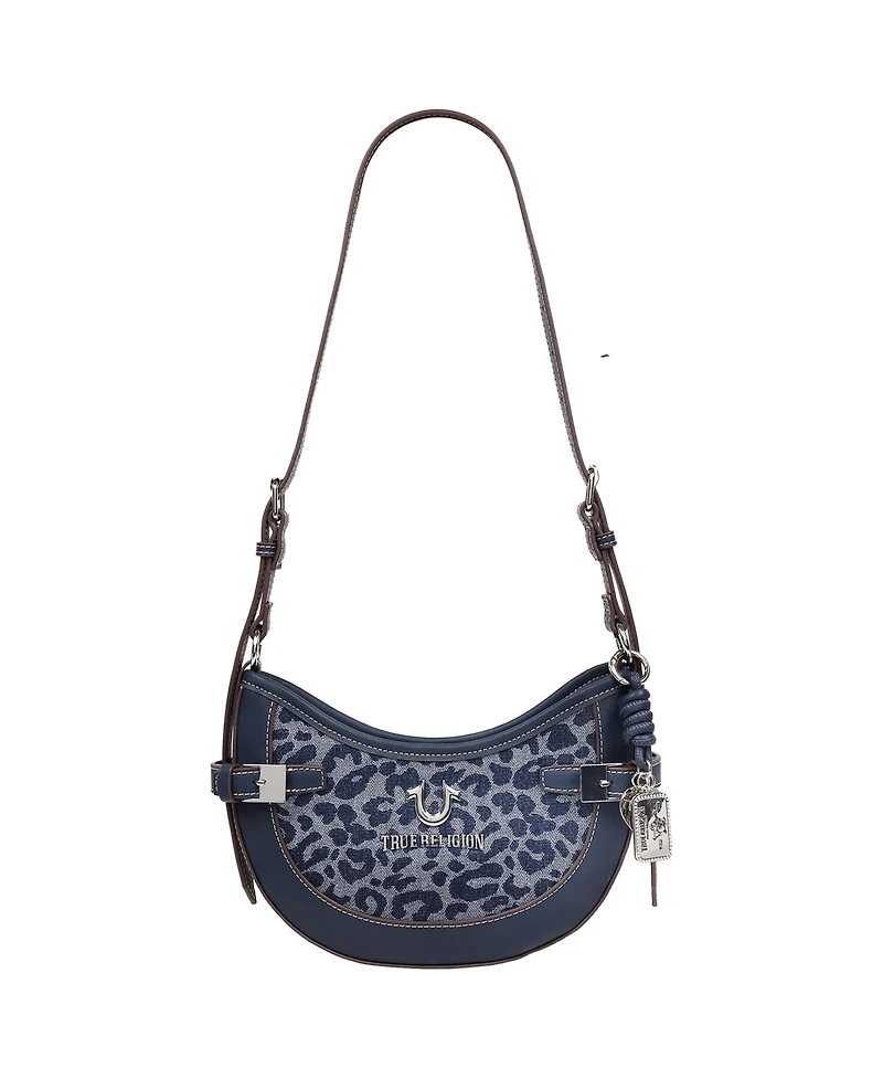 True Religion Blake Leopard Belted Hobo Bag