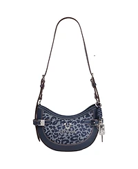 True Religion Blake Leopard Belted Hobo Bag