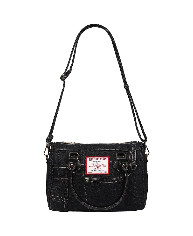 True Religion Denim Heritage Satchel with Top Handles & Crossbody Strap